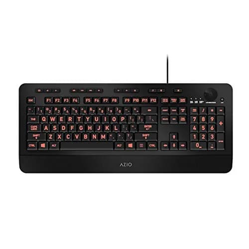 Azio Vision Backlit Computer Keyboard with Large Print Keys | 5 Color Interchangeable Backlight thumbnail 4