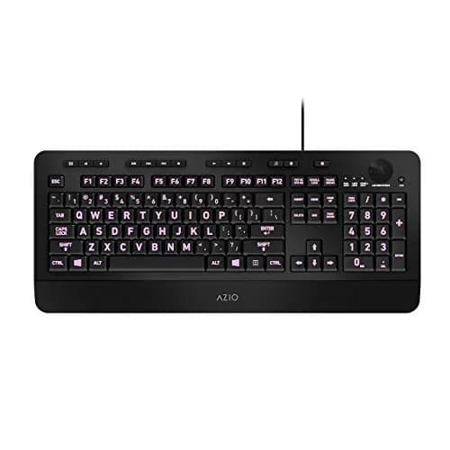 Azio Vision Backlit Computer Keyboard with Large Print Keys | 5 Color Interchangeable Backlight thumbnail 5