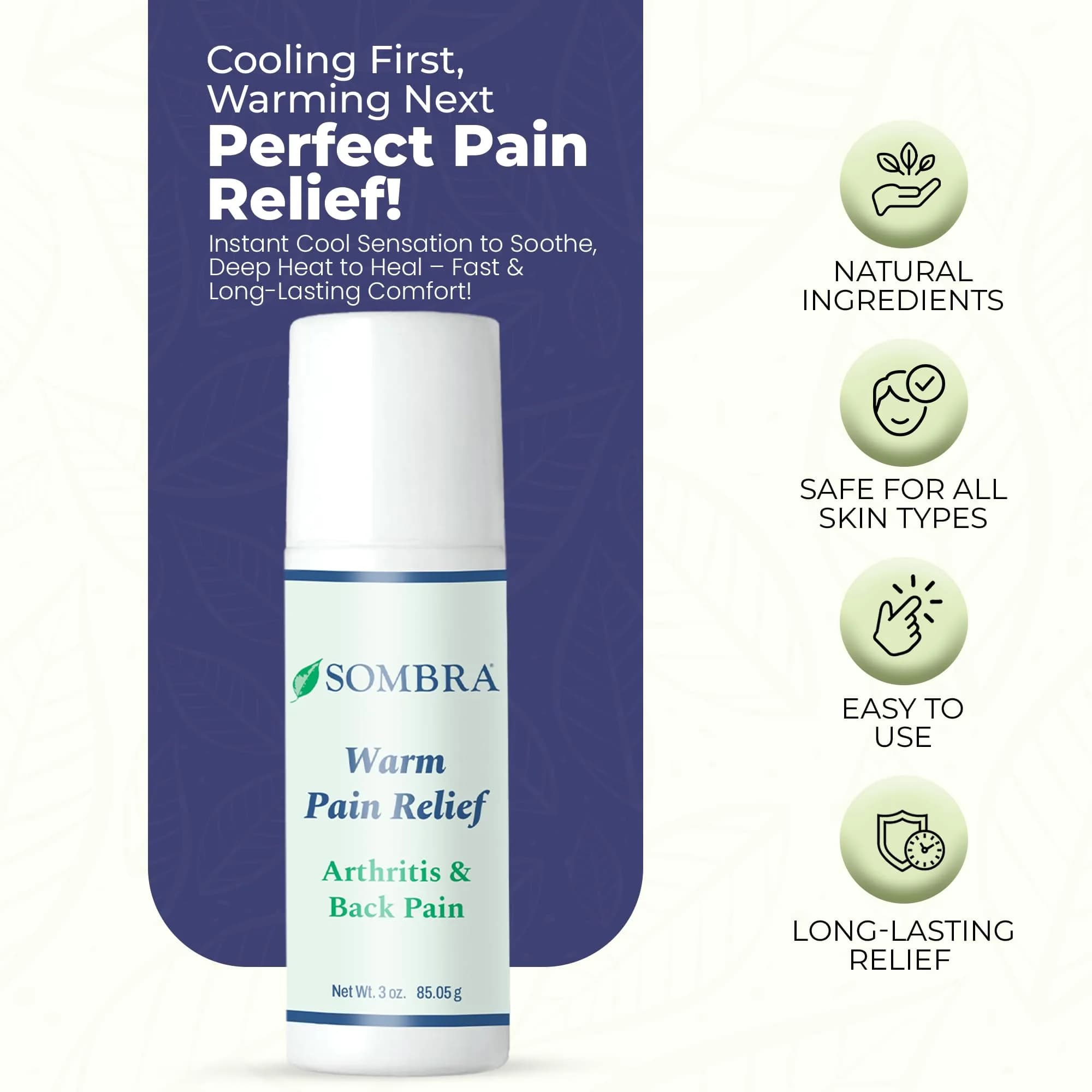 Sombra Warm Pain Relief Gel Roll-On 3 oz (Pack of 2) | Targeted Arthritis & Muscle Pain Relief - view 3