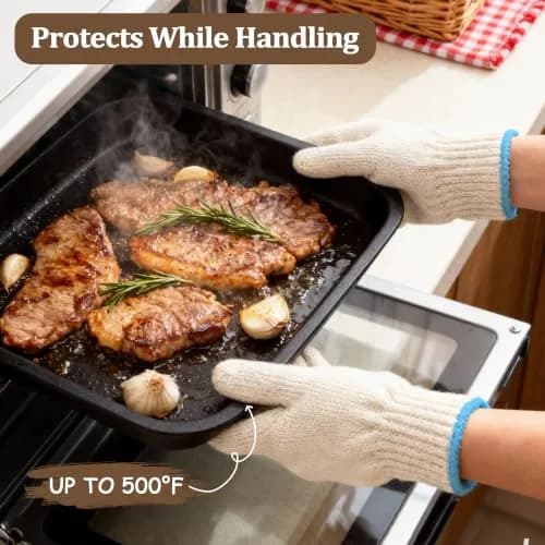 MARKETTY Heat Resistant Gloves 932°F Oven Gloves 1 Pair | Cut-Resistant Grill Gloves thumbnail 4