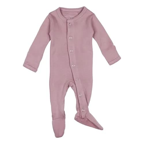 L'ovedbaby Baby Girls Organic Snap One-Piece Footies, Lavender, 0-3 Months US | GOTS Certified Organic Cotton thumbnail 1