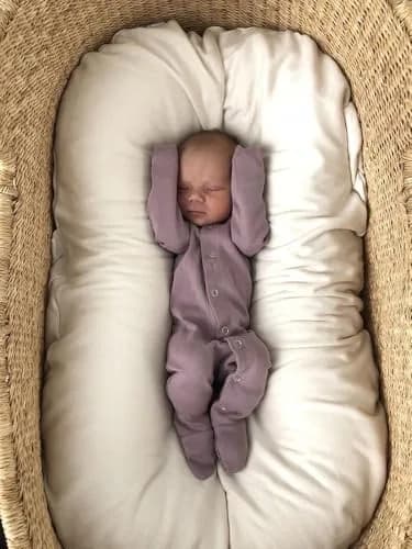 L'ovedbaby Baby Girls Organic Snap One-Piece Footies, Lavender, 0-3 Months US | GOTS Certified Organic Cotton thumbnail 4