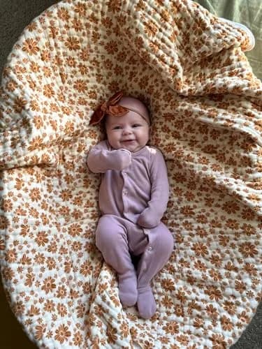 L'ovedbaby Baby Girls Organic Snap One-Piece Footies, Lavender, 0-3 Months US | GOTS Certified Organic Cotton thumbnail 3