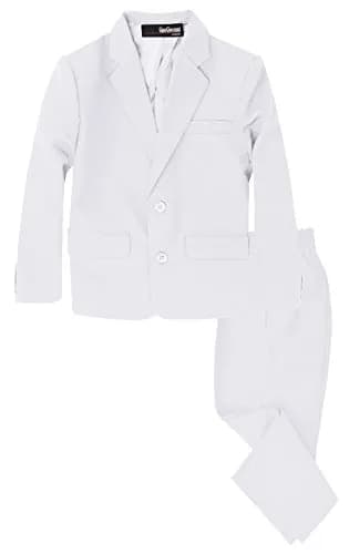 Gino Giovanni Boys 2 Piece Suit Set Toddler to Teen 10 | Classic Formal White Suit for Special Occasions thumbnail 1