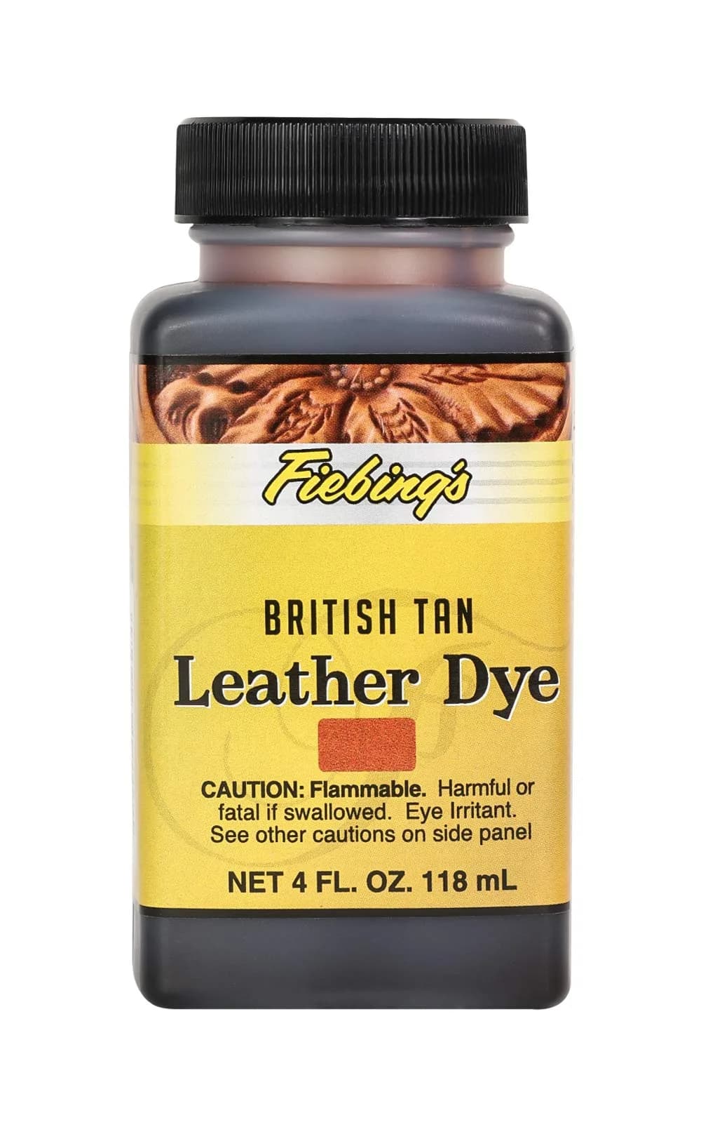 Fiebing's British Tan Leather Dye 118ml (4 fl oz) - Alcohol-Based Penetrating Dye - main product image