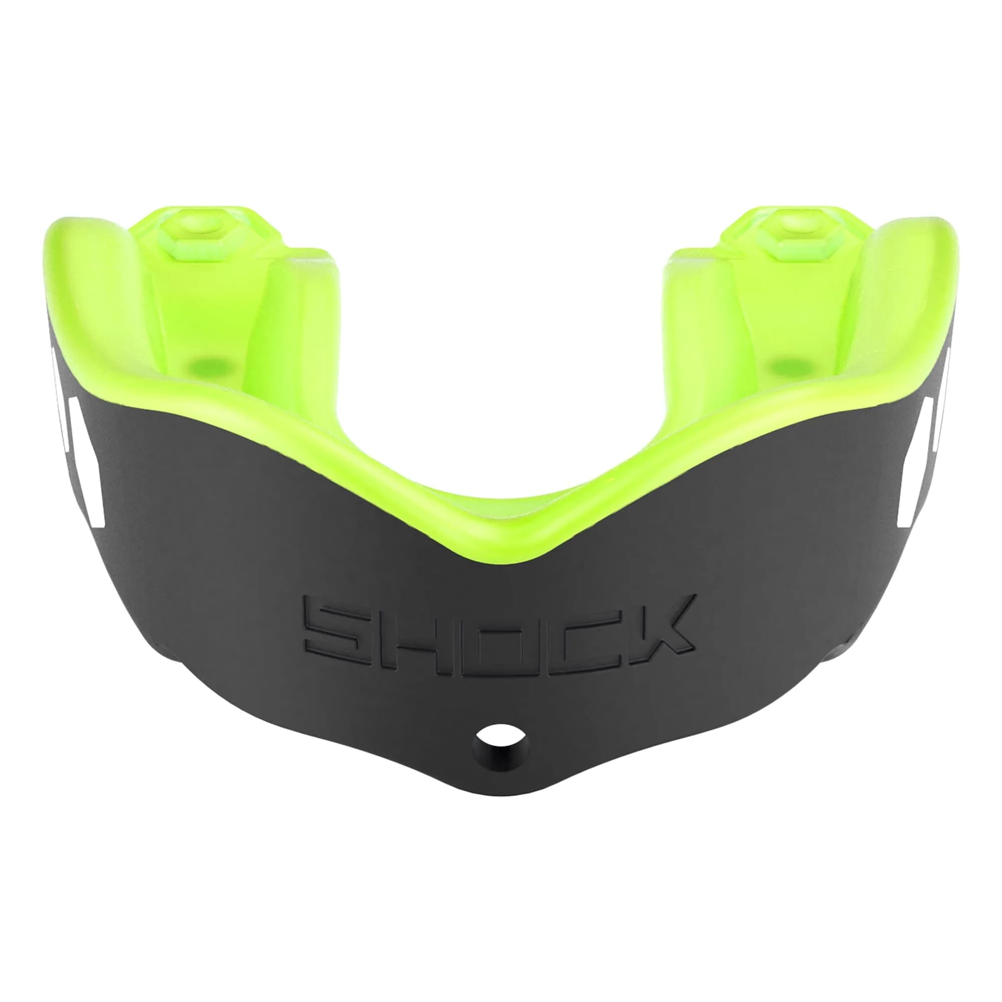 Shock Doctor Gel Max Heavy Duty Sports Mouthguard with Strap, Adult & Youth, Lemonlime, 1 Count | Boil and Bite Custom Fit for Contact Sports