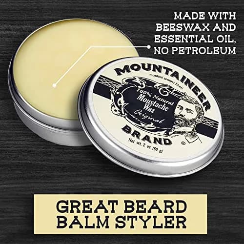 Mountaineer Brand Natural Mustache Wax Original Cedar Fir Blend 60ml (2oz) | Long-Lasting Hold for Styling thumbnail 5