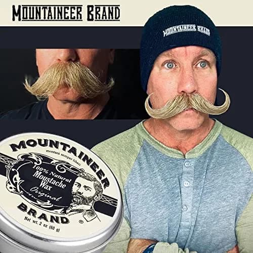Mountaineer Brand Natural Mustache Wax Original Cedar Fir Blend 60ml (2oz) | Long-Lasting Hold for Styling thumbnail 3