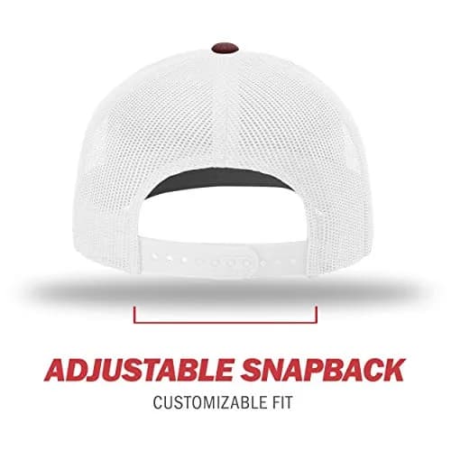 Richardson Unisex 112 Trucker Baseball Cap, Split Maroon/White, One Size thumbnail 4