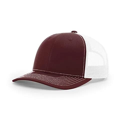 Richardson Unisex 112 Trucker Baseball Cap, Split Maroon/White, One Size thumbnail 1