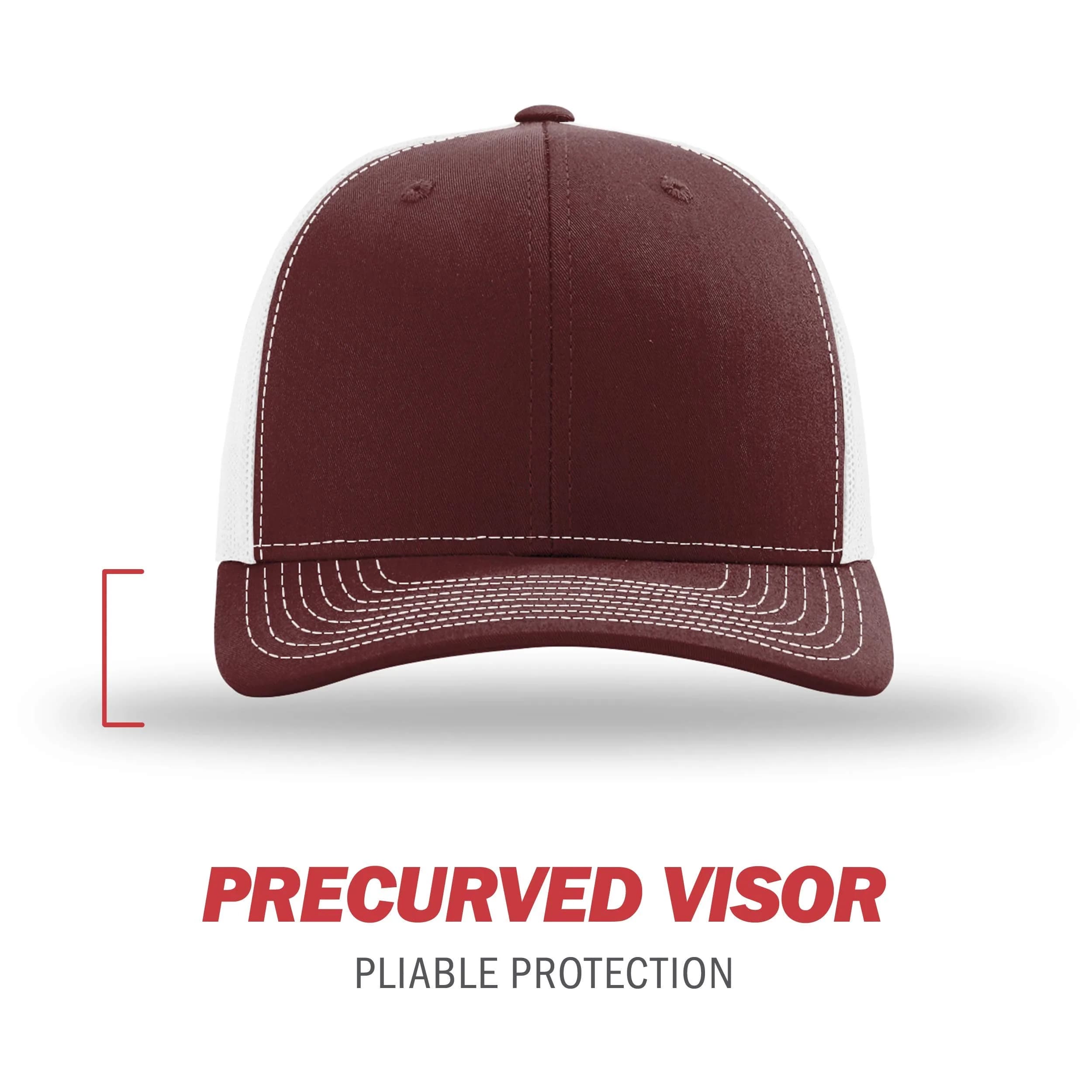 Richardson Unisex 112 Trucker Baseball Cap, Split Maroon/White, One Size - view 2