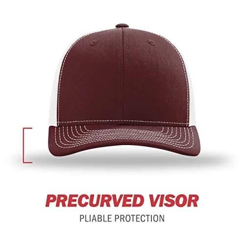 Richardson Unisex 112 Trucker Baseball Cap, Split Maroon/White, One Size thumbnail 2