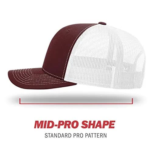 Richardson Unisex 112 Trucker Baseball Cap, Split Maroon/White, One Size thumbnail 3