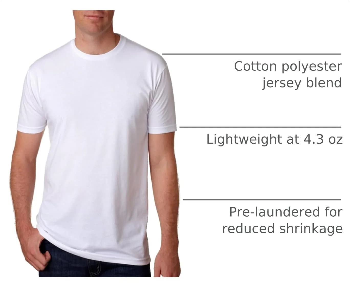 The Next Level Sueded Crew XL RED | Casual Men's T-Shirt, 60% Cotton & 40% Polyester, Regular Fit — White / Small thumbnail 4