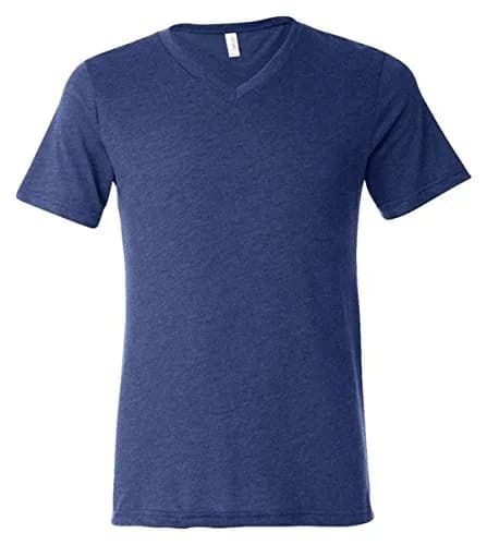 Bella + Canvas Triblend Short Sleeve V-Neck Tee Navy XS | Modern Casual Fit thumbnail 1