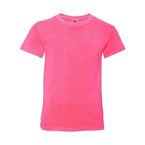 Comfort Colors Youth Midweight RS T-Shirt L NEON PINK | 100% Cotton Tee thumbnail 1