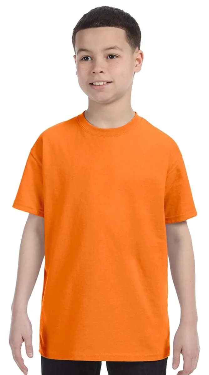 Gildan Youth Heavy Cotton T-Shirt 20F Safety Orange Medium | Durable 100% Cotton Tee for Kids - main product image