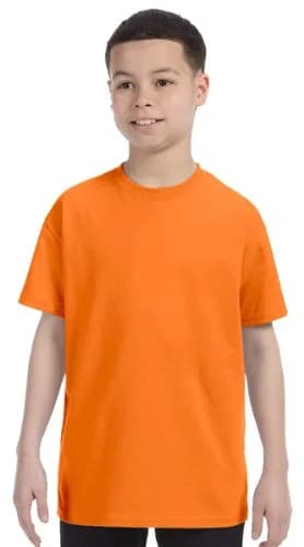 Gildan Youth Heavy Cotton T-Shirt 20F Safety Orange Medium | Durable 100% Cotton Tee for Kids thumbnail 1