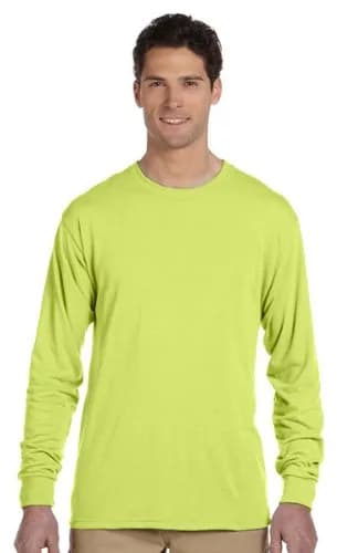 Jerzees Dri-Power® Performance Long Sleeve T-Shirt Safety Green | Moisture & Odor Control (70-120 chars) thumbnail 1