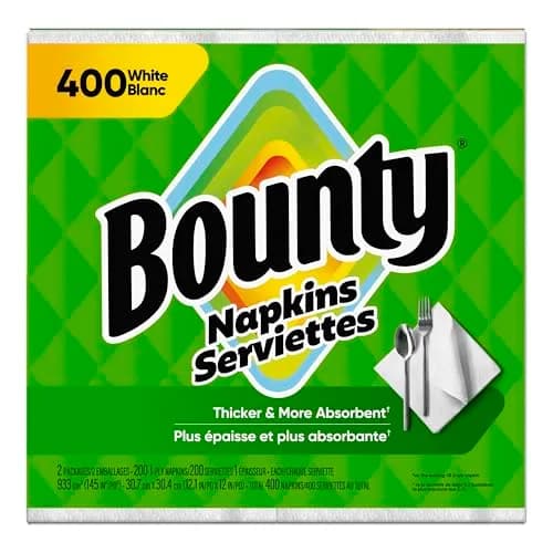 Bounty Paper Napkins White 400 Count | 2X Stronger When Wet for Mealtime Messes thumbnail 8