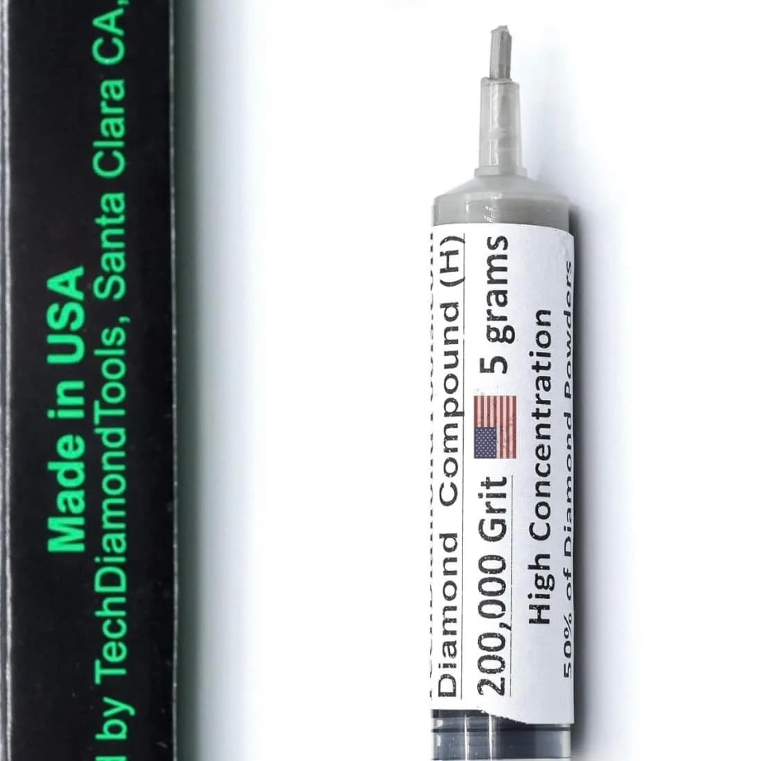TechDiamondTools Diamond Polishing Compound 5g Syringe | 200,000 Grit (0-0.1 Micron) for Mirror Finish on Metals, Glass, Gemstones — 200,000 grit / 0 - 0.1 microns