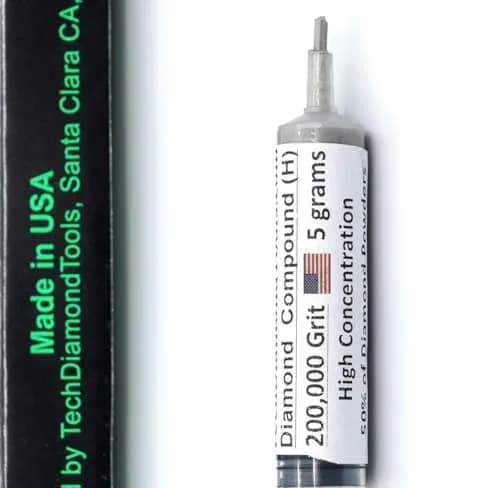 TechDiamondTools Diamond Polishing Compound 5g Syringe | 200,000 Grit (0-0.1 Micron) for Mirror Finish on Metals, Glass, Gemstones thumbnail 1