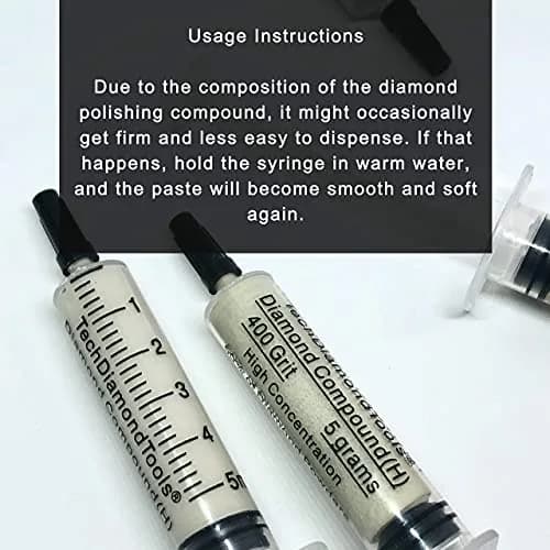 TechDiamondTools Diamond Polishing Compound 5g Syringe | 200,000 Grit (0-0.1 Micron) for Mirror Finish on Metals, Glass, Gemstones thumbnail 6