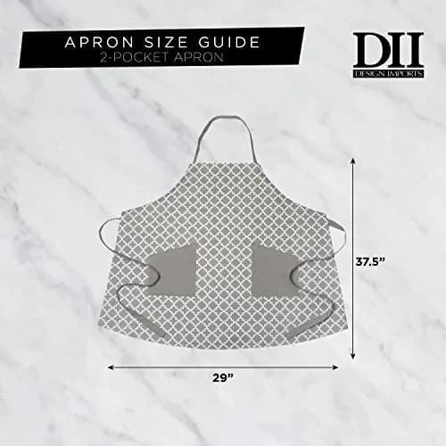 DII Chef Style Cotton Apron | Adjustable Straps & Large Pocket, Wine thumbnail 7