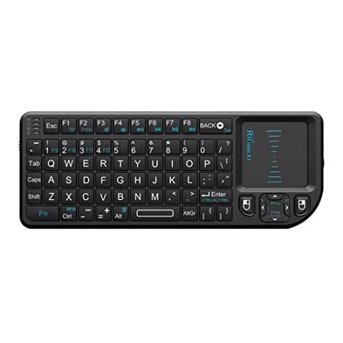 Rii X1 Mini Wireless Keyboard with Touchpad Mouse, Black | 2.4GHz RF, Built-in Rechargeable Battery, Plug and Play thumbnail 1
