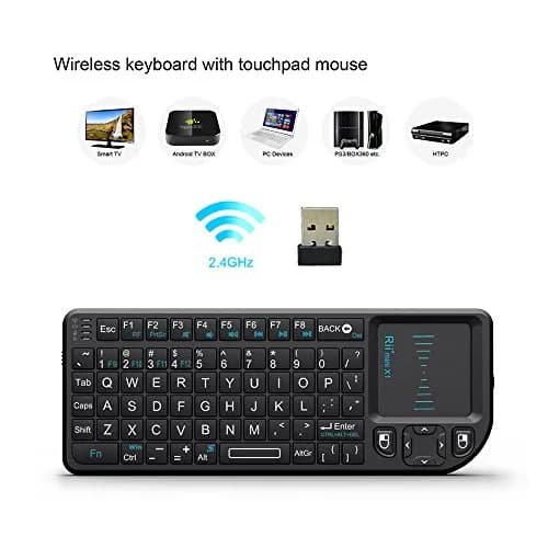 Rii X1 Mini Wireless Keyboard with Touchpad Mouse, Black | 2.4GHz RF, Built-in Rechargeable Battery, Plug and Play thumbnail 6