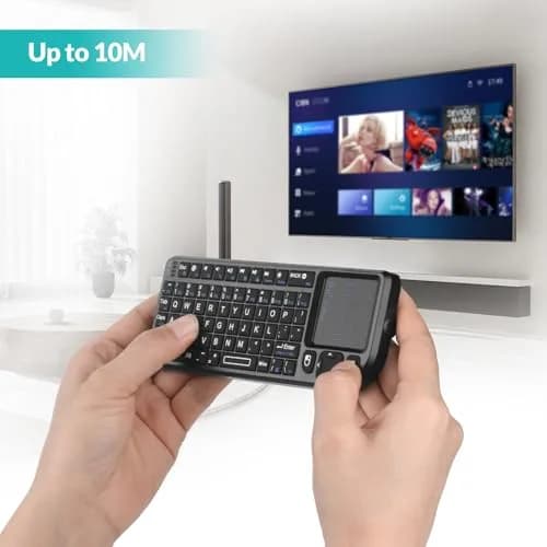 Rii X1 Mini Wireless Keyboard with Touchpad Mouse, Black | 2.4GHz RF, Built-in Rechargeable Battery, Plug and Play thumbnail 2