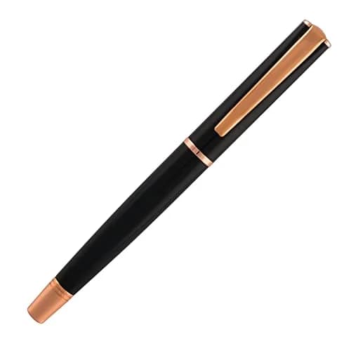 Monteverde Impressa Fountain Pen Black with 18 Karat Rose Gold Trim - Medium Point - JoWo German Nib | Smooth Ink Flow thumbnail 4