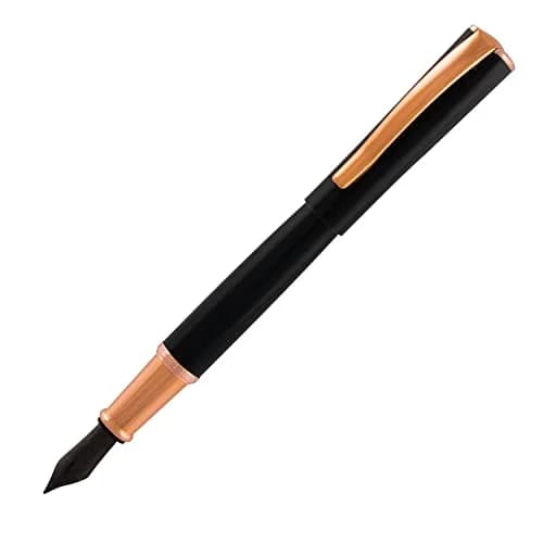 Monteverde Impressa Fountain Pen Black with 18 Karat Rose Gold Trim - Medium Point - JoWo German Nib | Smooth Ink Flow thumbnail 1