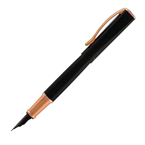 Monteverde Impressa Fountain Pen Black with 18 Karat Rose Gold Trim - Medium Point - JoWo German Nib | Smooth Ink Flow thumbnail 3