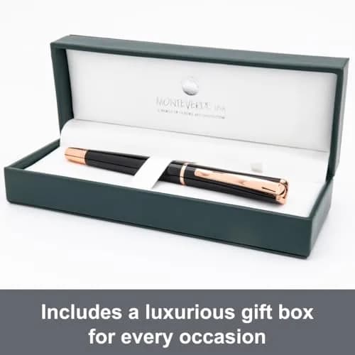 Monteverde Impressa Fountain Pen Black with 18 Karat Rose Gold Trim - Stub Point - JoWo German Nib - 0.5cm (0.2 inches) thumbnail 5