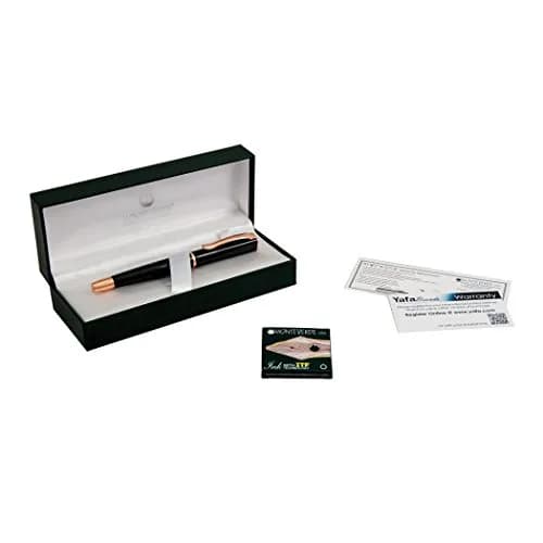 Monteverde Impressa Fountain Pen Black with 18 Karat Rose Gold Trim - Stub Point - JoWo German Nib - 0.5cm (0.2 inches) thumbnail 7