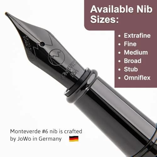 Monteverde Impressa Fountain Pen Gun Metal with Red Trim - Fine Point - JoWo German Nib (5.5 inches) thumbnail 3
