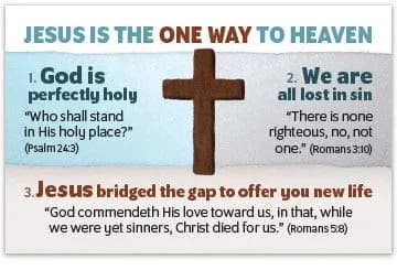 Moments With The Book Jesus Is The One Way Mini Gospel Tract Card 2.25 x 3.5 inches | Religious Letter Print