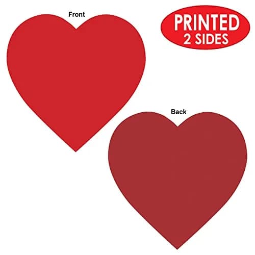 Beistle Red Printed Heart Cutout 30.48cm (12 Inch) | Pack of 36 for Valentine's Day & Celebrations thumbnail 4