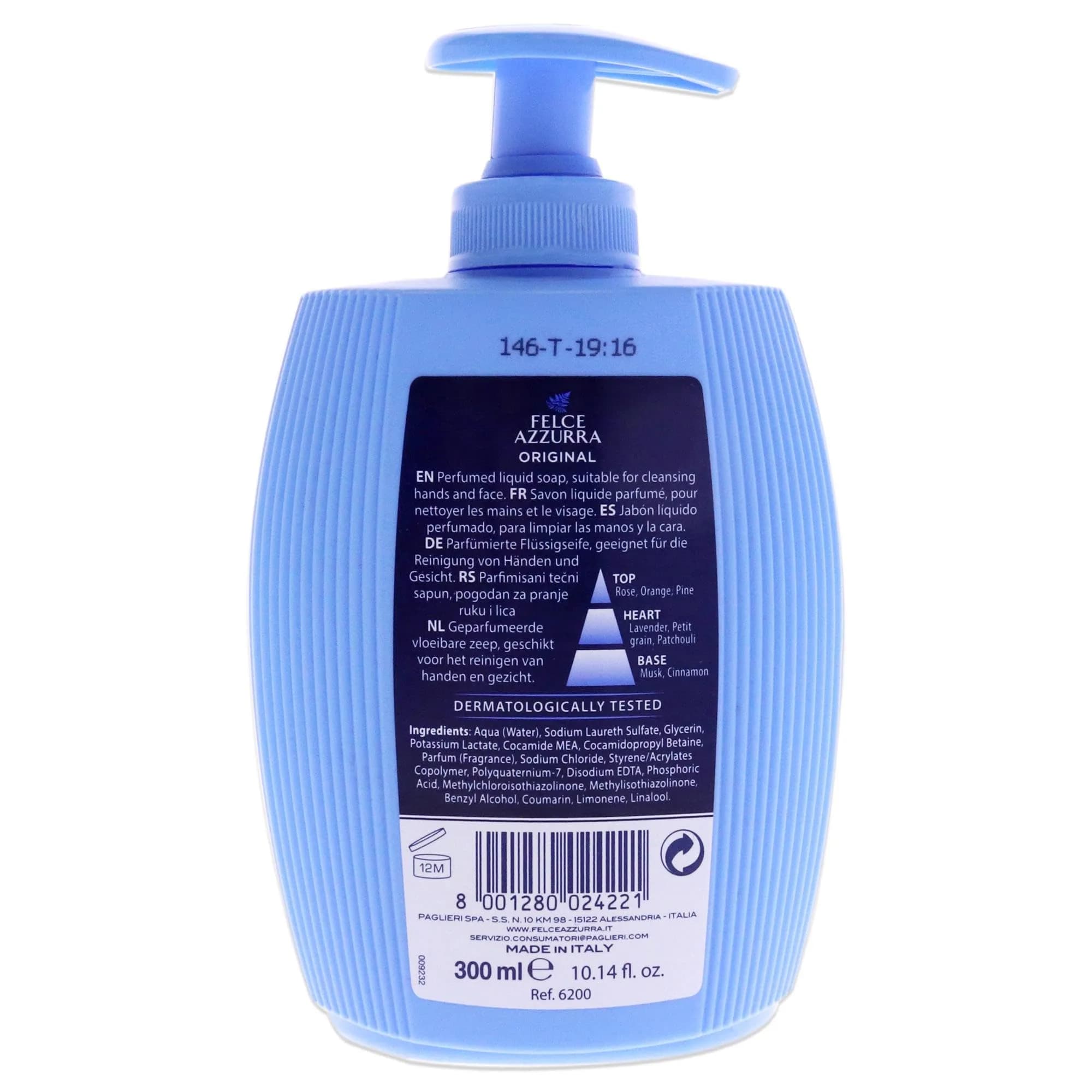 Felce Azzurra Original Liquid Soap 300ml (10.14 Oz) | Gentle Cleansing for Hands & Face - view 2