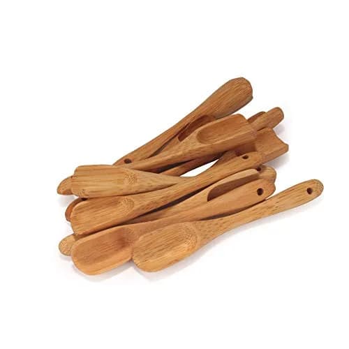 BambooMN 3.1" Small Solid Bamboo Deep Scoop | Eco-Friendly Kitchen Tool for Spices & Sauces thumbnail 3