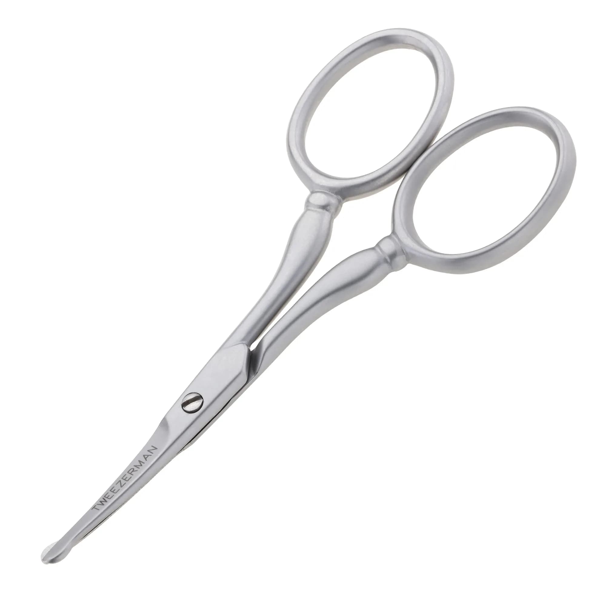 Tweezerman Facial Hair Scissors For Men Stainless Steel | Precision Curved Blade — Silver