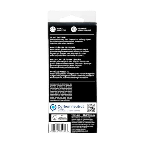 Tweezerman Slant Tweezer Midnight Black | Perfectly Aligned Hand-Filed Stainless Steel Tips for Eyebrows thumbnail 5