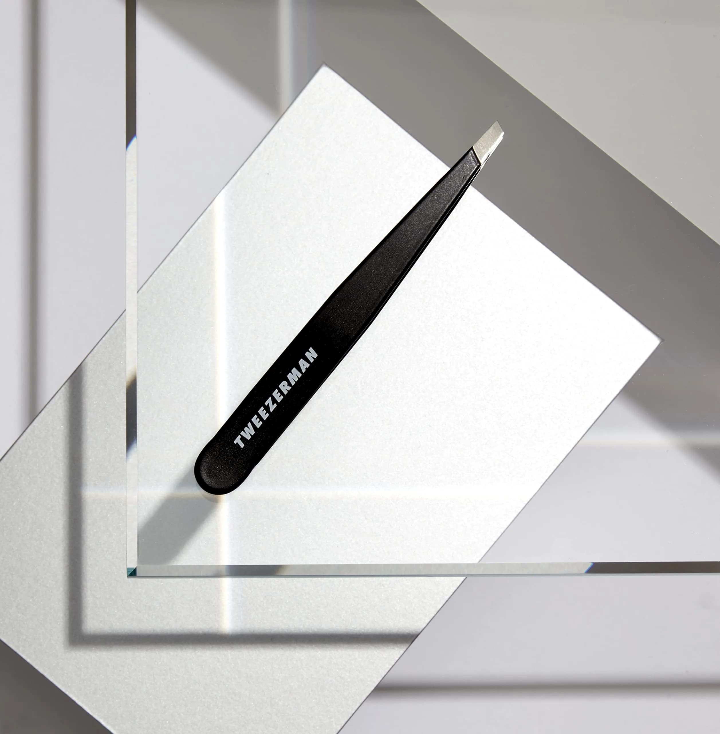 Tweezerman Slant Tweezer Midnight Black | Perfectly Aligned Hand-Filed Stainless Steel Tips for Eyebrows - view 2