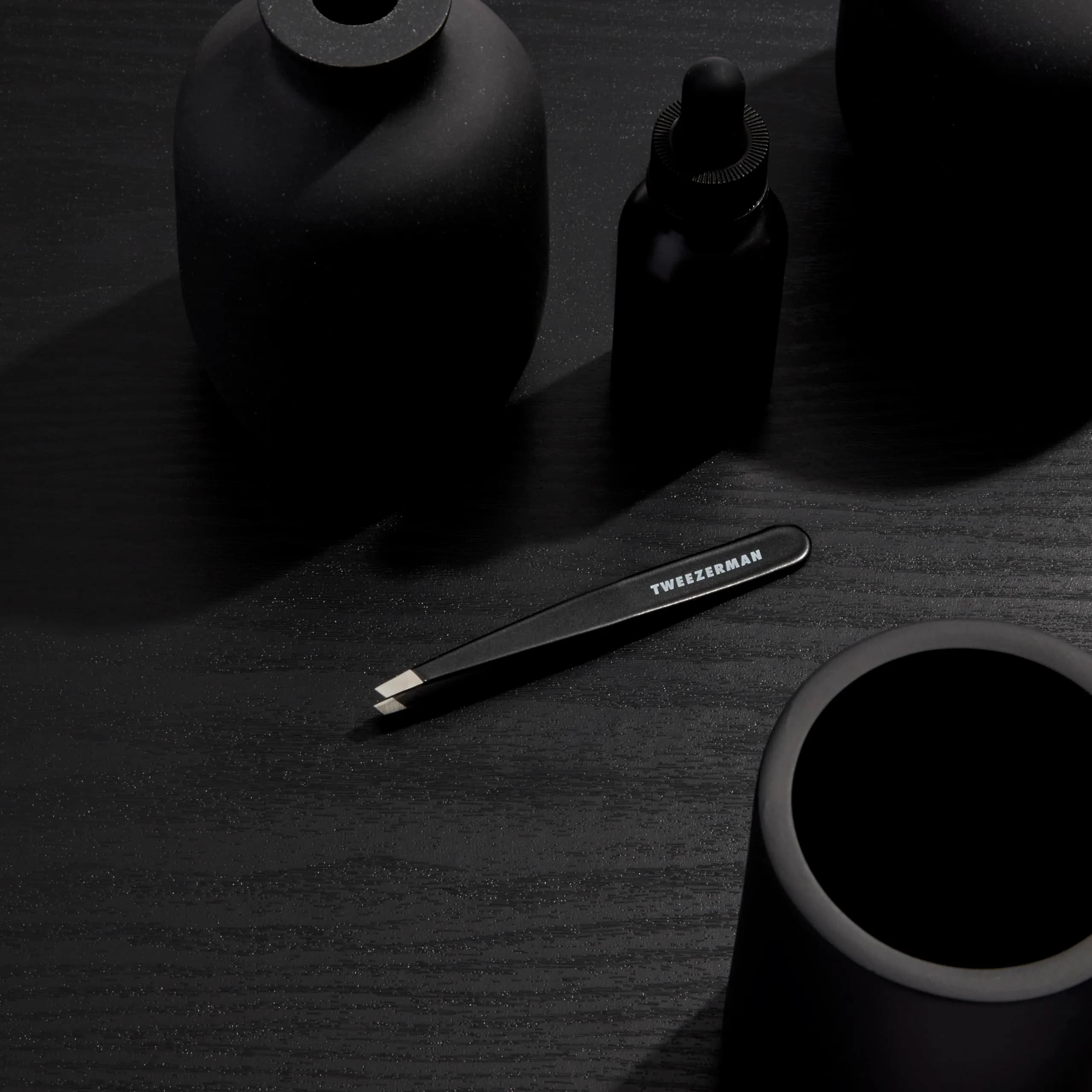 Tweezerman Slant Tweezer Midnight Black | Perfectly Aligned Hand-Filed Stainless Steel Tips for Eyebrows - view 3