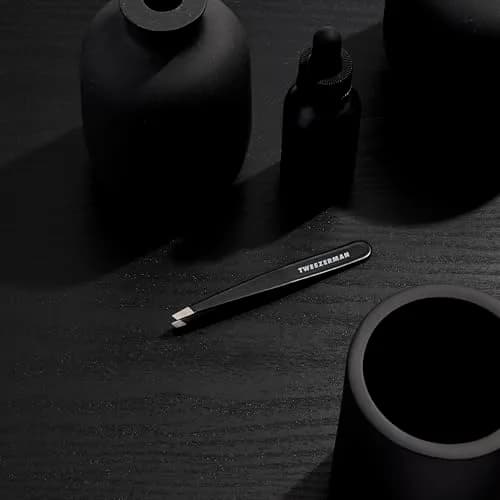 Tweezerman Slant Tweezer Midnight Black | Perfectly Aligned Hand-Filed Stainless Steel Tips for Eyebrows thumbnail 3