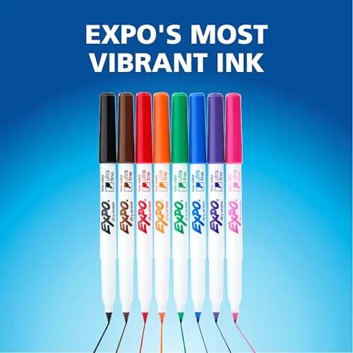 EXPO Black Dry Erase Markers, Ultra Fine Tip, 4 Count | Smooth Ink Flow for Precise Marking thumbnail 8