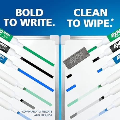 EXPO Low Odor Dry Erase Markers, Ultra Fine Tip, 8 Count Assorted Colors | Precise Marking for Whiteboards & Non-Porous Surfaces thumbnail 6