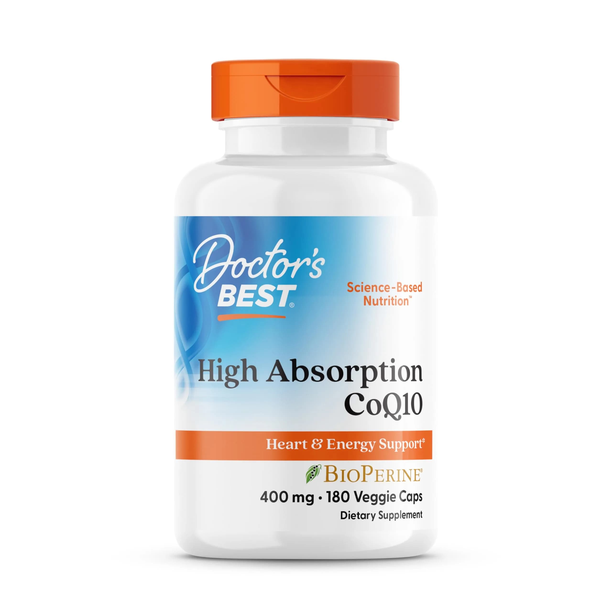 Doctor's Best High Absorption CoQ10 400mg Veg Capsules (180 Count) | Supports Heart Health & Cellular Energy Production - main product image