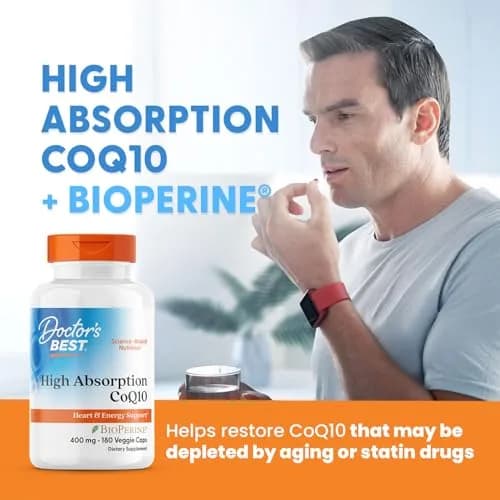 Doctor's Best High Absorption CoQ10 400mg Veg Capsules (180 Count) | Supports Heart Health & Cellular Energy Production thumbnail 5